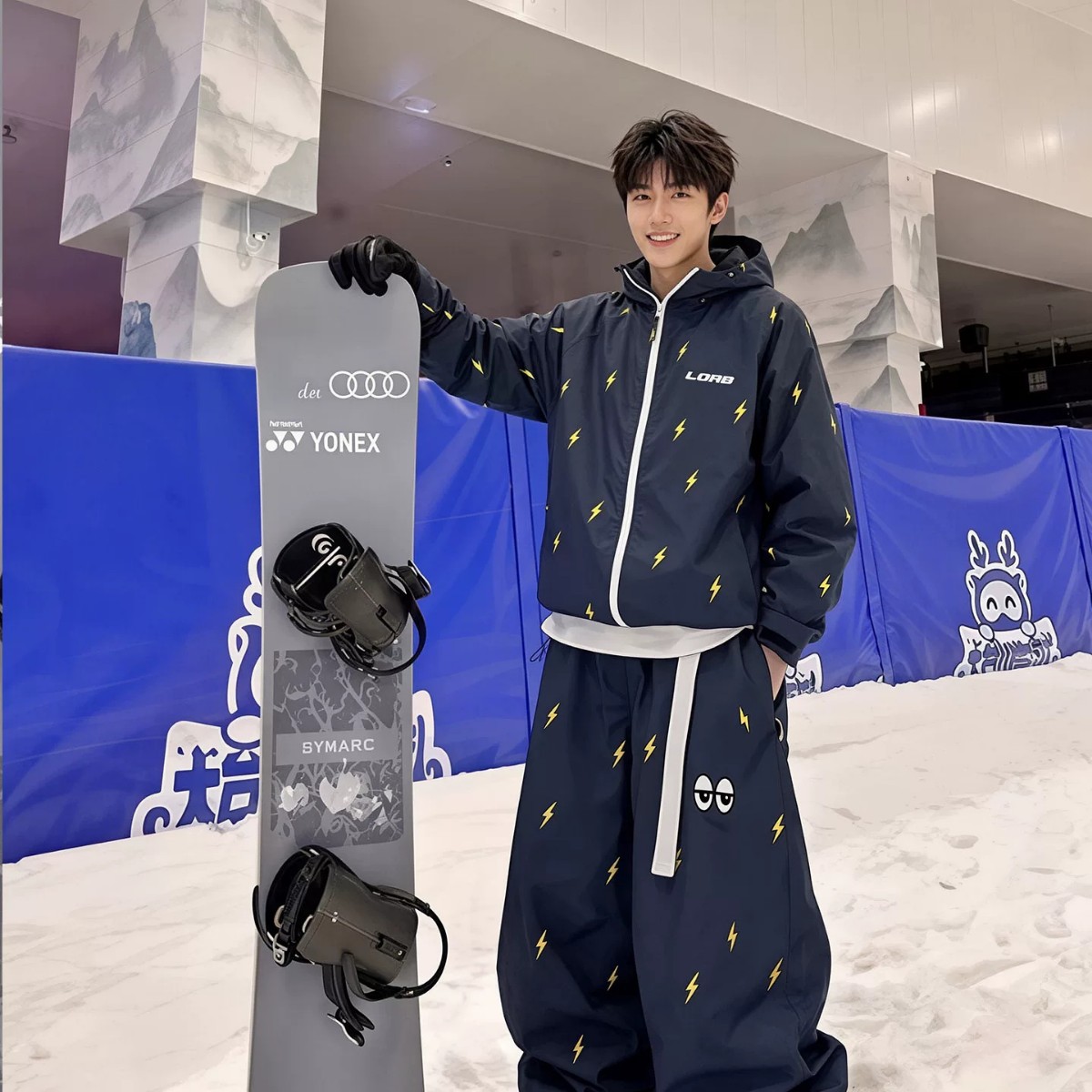 LDAB blue ski suit for men 2026 autumn and winter new outdoor windproof waterproof couple's snowboard equipment