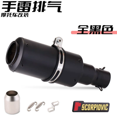 Scorpio tail muffler stainless – Exhaust pipe - scorpio-all-black-labeling