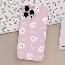 可爱ins风爱心蝴蝶结手机壳iphone16保护套软妹苹果17tpu全包镜15