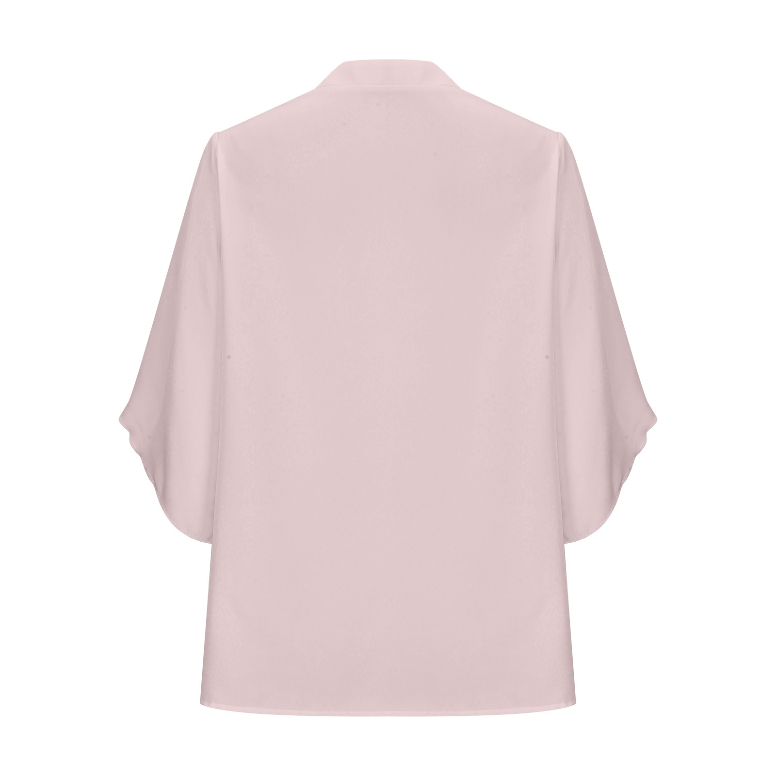 Women's Blouse 3/4 Length Sleeve Blouses Lettuce Trim Simple Style Solid Color display picture 3