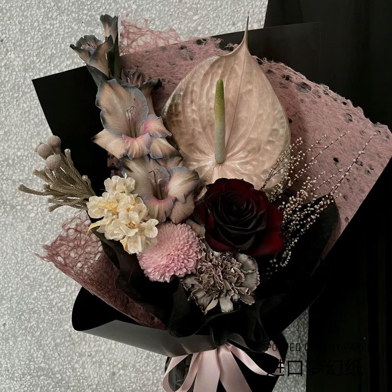 Huaxi retro cáñamo papel de arte hueco ramo de flores papel de embalaje creativo floristería material de bricolaje hecho a mano