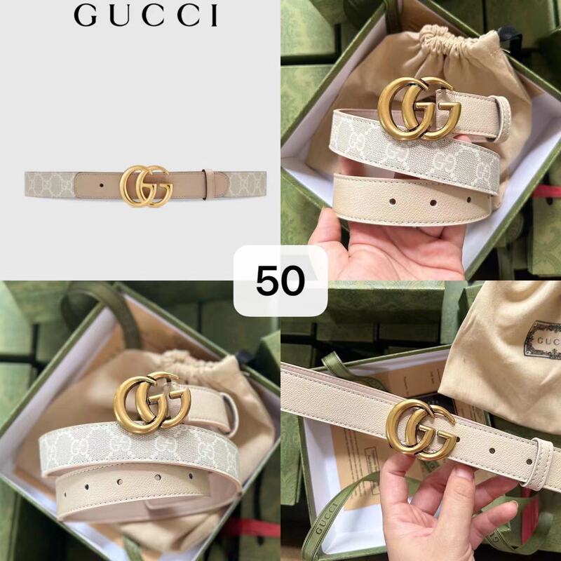 Gg Women's Belt, Two-Layer Pure Cowhide, Trendy Casual Belt for Young and Middle-Aged People, Fashionable Belt for Young People