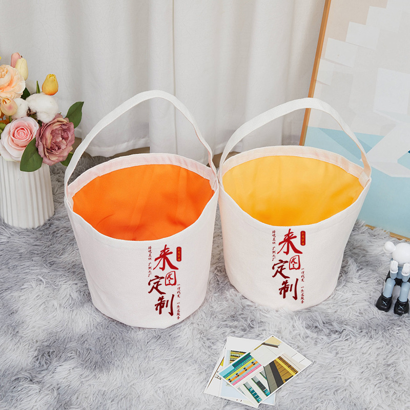 Bolsa de balde portátil de Halloween pascua caramelo multicolor 380g algodón cáñamo bolsa de regalo personalizada xqds0405a