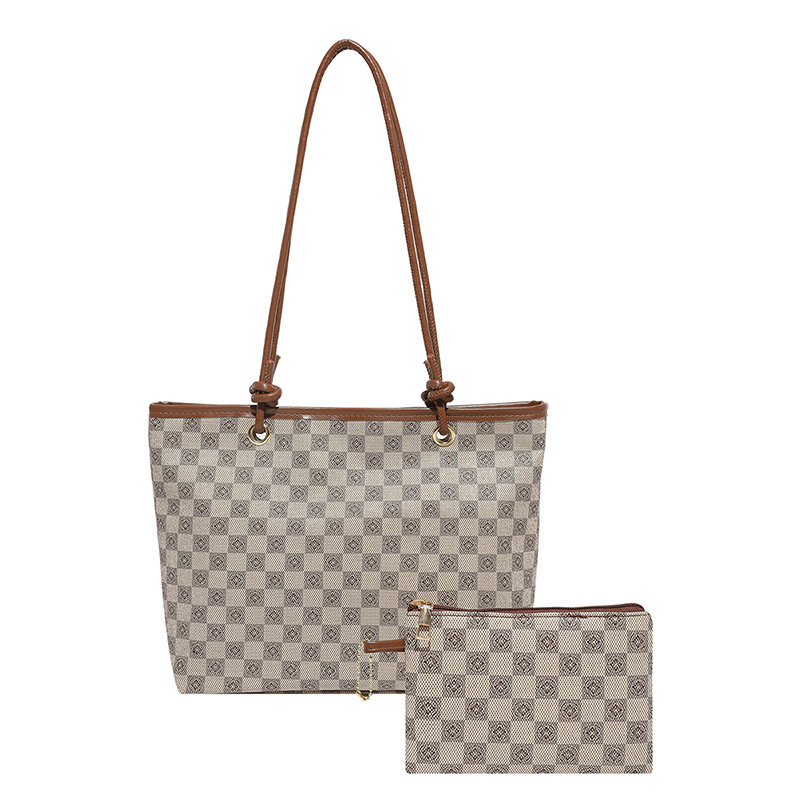 Bolsa de mano coreana transfronteriza a cuadrícula bolsas de mujer 2025, nuevo otoño bolsas de hombro de gran capacidad, bolsas para niños bajo las axilas