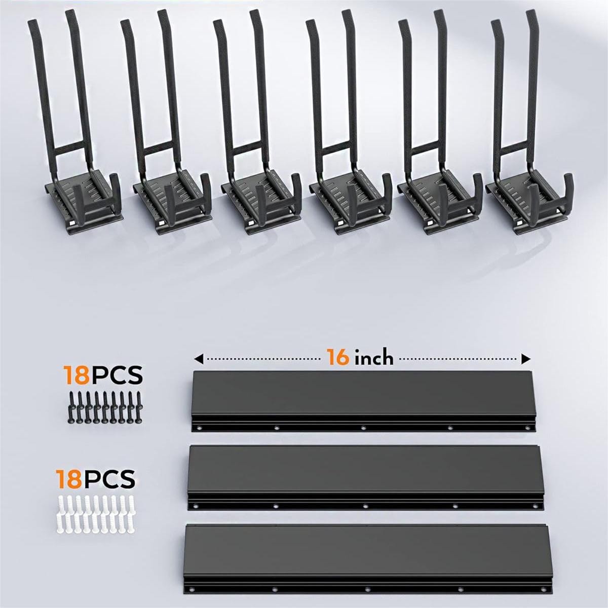 gancho de placa de ranura transfronteriza para almacenamiento de pared pesada percha metálica para herramientas de jardín para colocar ganchos de pared para objetos pesados tipo de pared image 8