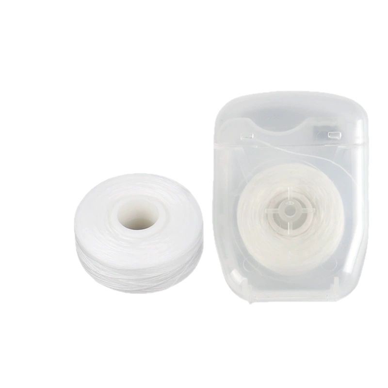 口腔清掃用使い捨てデンタルフロスロール 50m ミント味 ワックス加工 ホワイトナイロン 630D 歯間の滑らかさを保つ