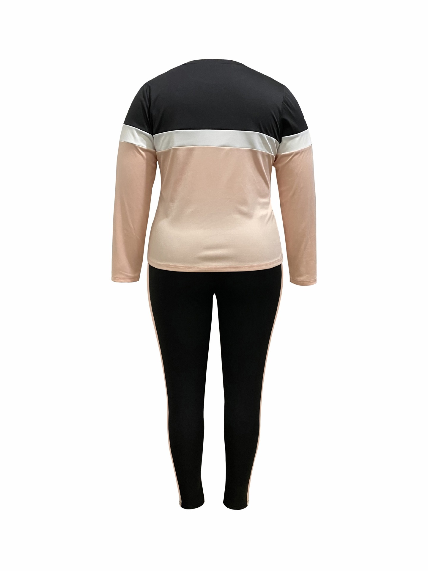 Damen Colour-block Lounge Set Mit Langarm T-shirt Und Jogger_voghion.com
