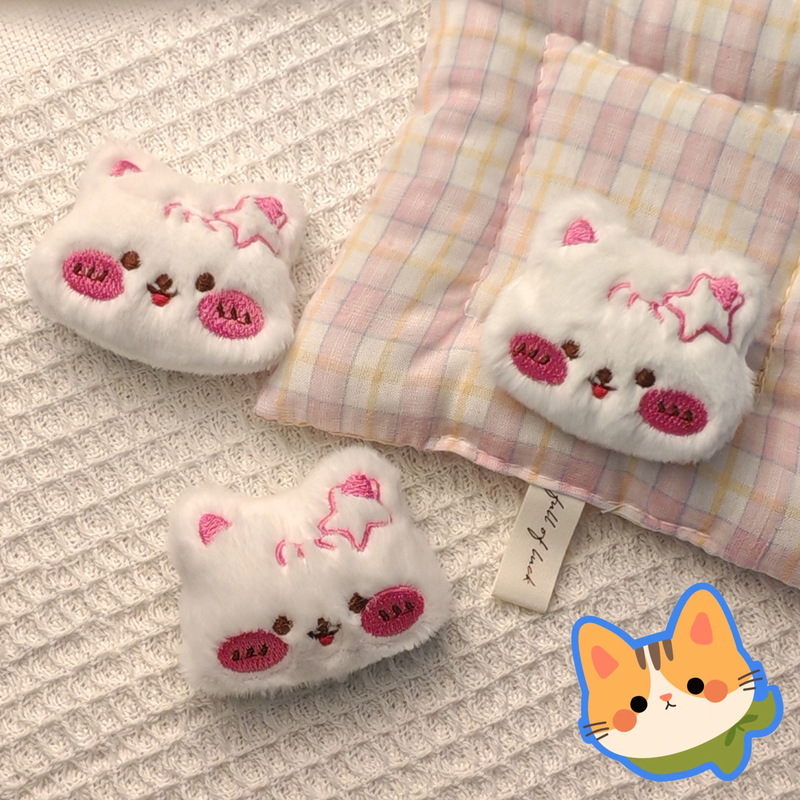 新しいかわいいヘアピンのチーク猫のぬいぐるみのかばんのキーホルダーに人形を飾るdiyマフラーの手作りアクセサリー|undefined