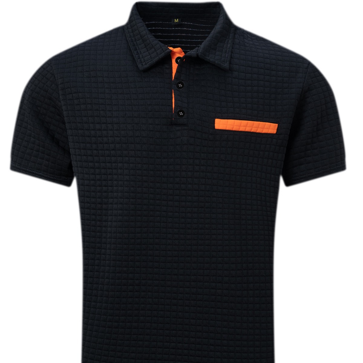 Europa y América ins transfronterizo 2024 verano Amazon Polo botón jacquard Plaid hombres deportes Polo camisa