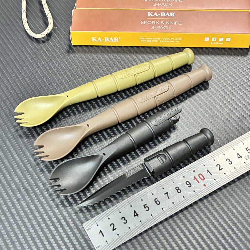 跨境热销KA-BAR卡巴战术餐叉勺子EDC迷你用品户外多功能工具
