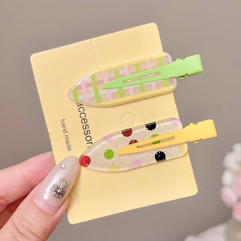 Pinza para el cabello sin costuras de color dulce y linda, clip para flequillo lateral femenino, clip para boca de pato de cabello roto en la frente, tocado de horquilla para niños