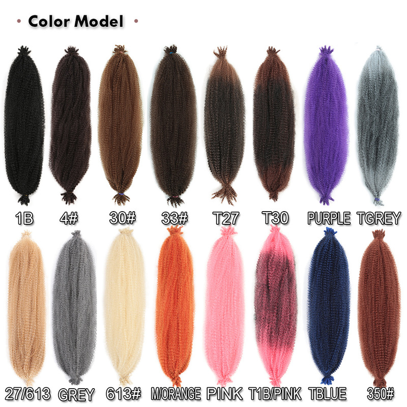 24 Inch Caterpillar Chemical Fiber Long Curly Wig Kinky Afro Twist Braid Fluffy Blast Braid