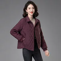 【Buke】24-зимняя Hangzhou итало-французская повседневная хлопковая куртка с лацканами, ромбовидной стежкой