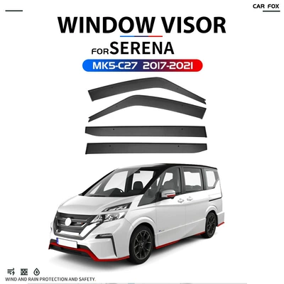 Rain shield — Suitable for Nissan - standard-packaging-without-logo-serena-serena-mk5-c27-2017-2021-plexiglas-no-bright-strips-window-rain-shield