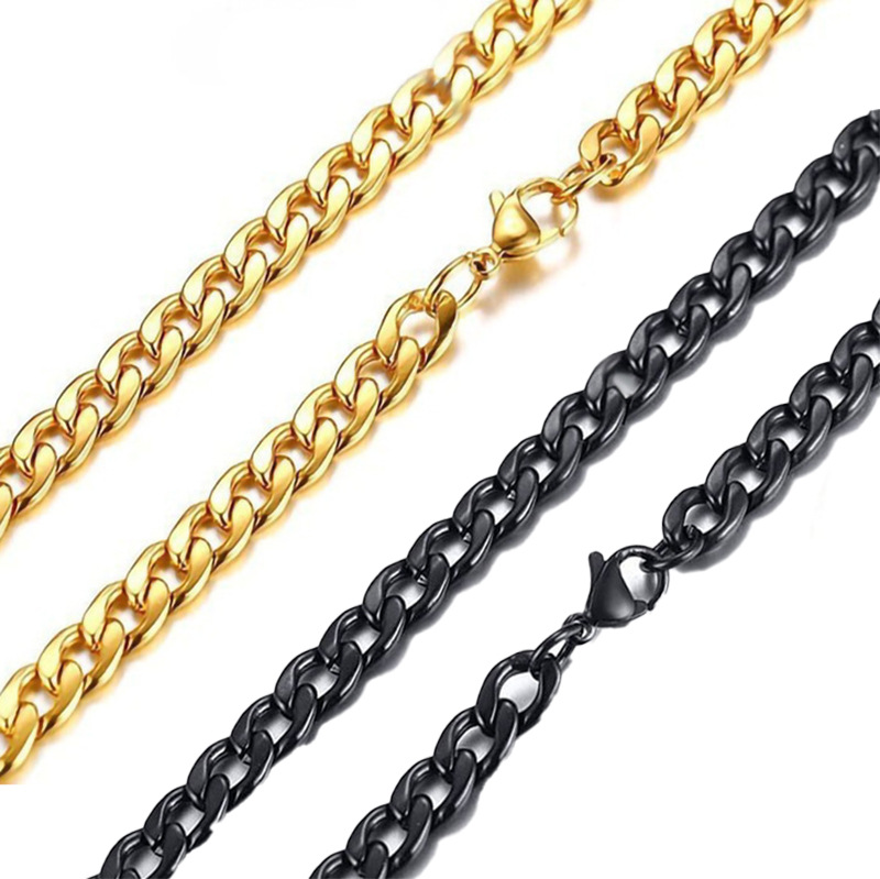 Simple Style Streetwear Geometric Titanium Steel Plating Unisex Necklace Men Necklace Sets display picture 1
