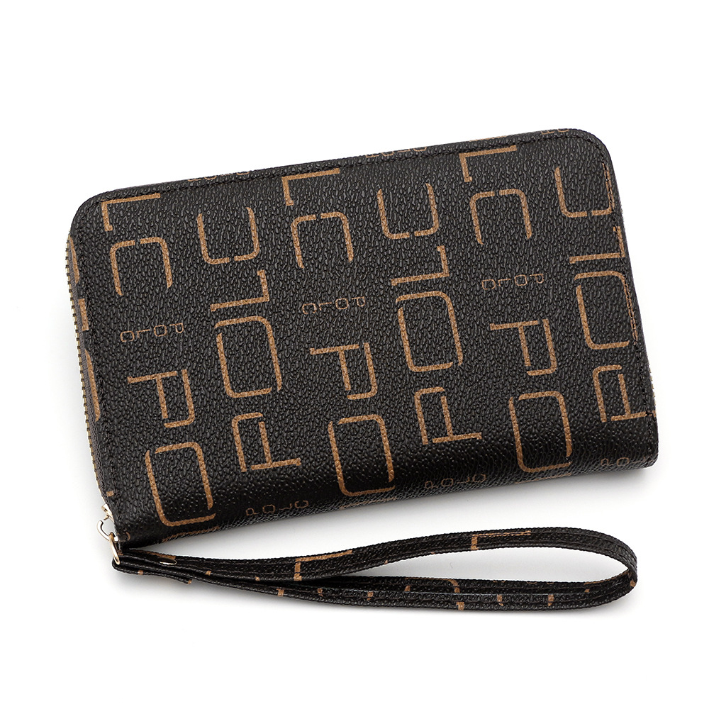 Nuevo bolso de tarjetas de mujer billetera con cremallera de moda impresión de tendencia bolso de tarjetas de visita de gran capacidad bolso de mano bolso de cambio al por mayor