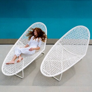 Casual Outdoor Bed, Courtyard Swimming Pool, Rattan Lazy Bed and Breakfast, Sun Room, Beach Bed, Balcony Garden Leisure Lounge Chair
