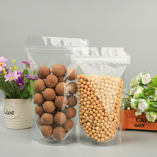 In-Stock Transparent Self-Standing Pe Bags for Dried Fruits, Tea, Jerky Packaging, Food Bags, Snack Twist Bags, Sealed and Printed