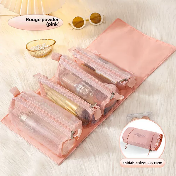 Detachable Four-in-One Cosmetic Bag Multifunctional Lightweight Travel Women Foldable Travel Cosmetic Storage Wash Bag