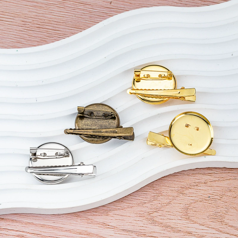 Круглый поднос с зажимом в виде утиного клюва, круглый поднос с брошкой в виде утиного клюва, аксессуар для ювелирных изделий своими руками, заколка-зажим для волос двойного назначения.