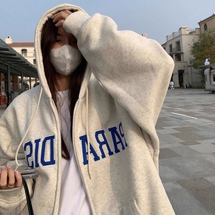 American Street Heavy Embroidered Alphabet Hooded Sweatshirt Men's Autumn and Winter Loose oversize Niche Couples Top