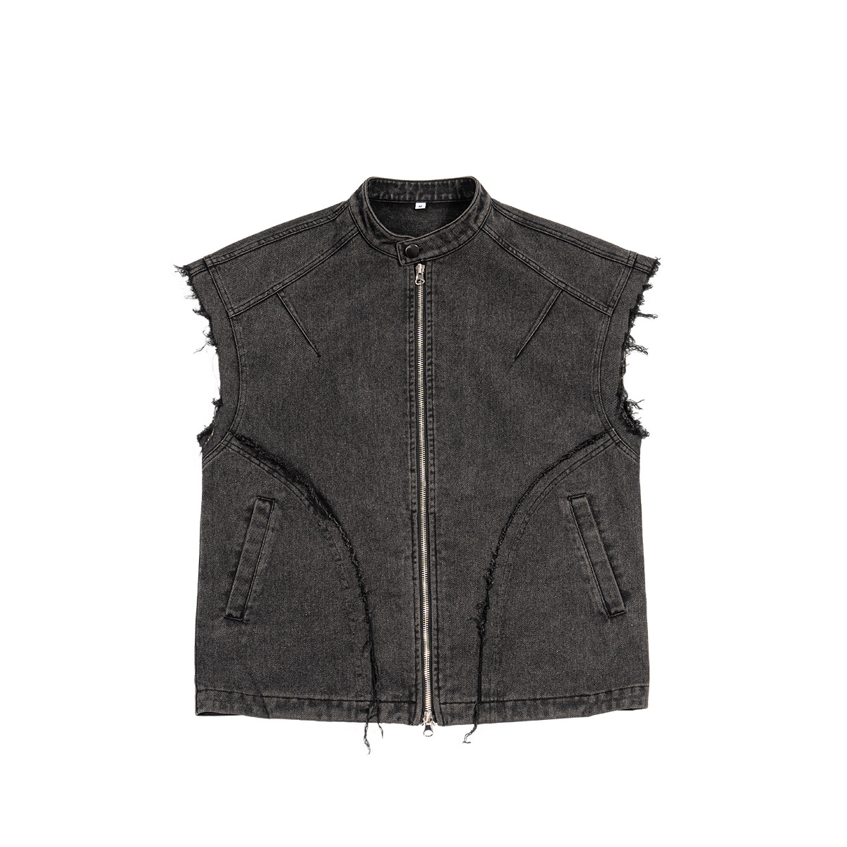 Chaleco Casual para Hombre de Algodón con Cuello Alto y Cierre de Cremallera para Uso Casual