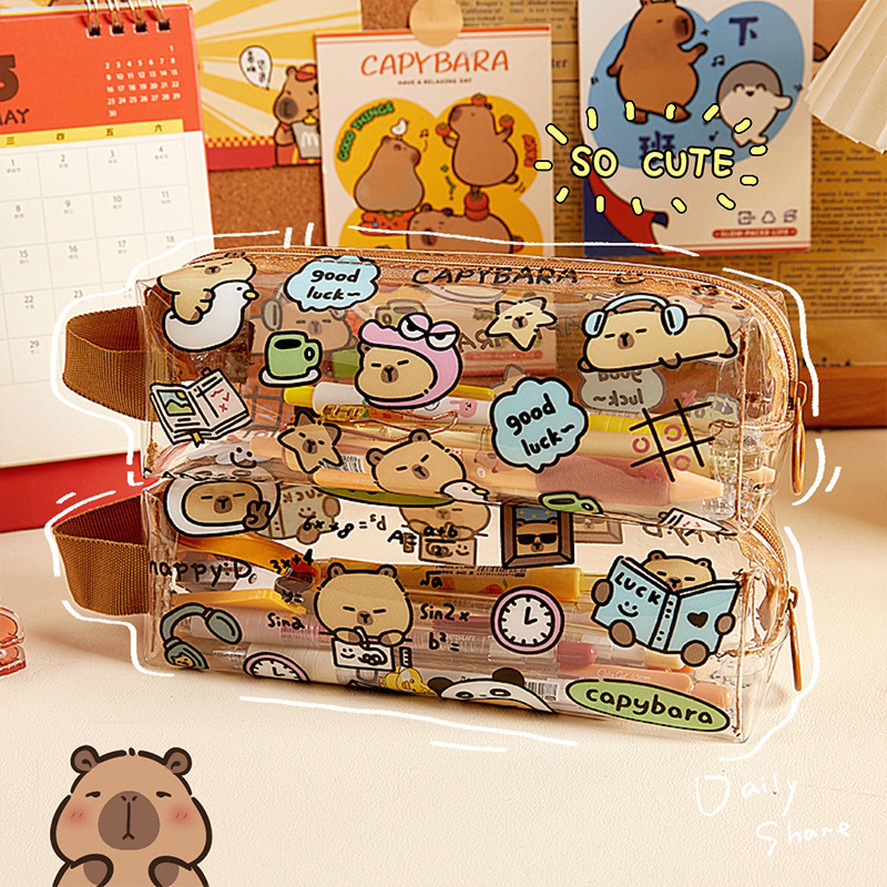 Transparent cute cartoon waterproof high quality pencil case for…