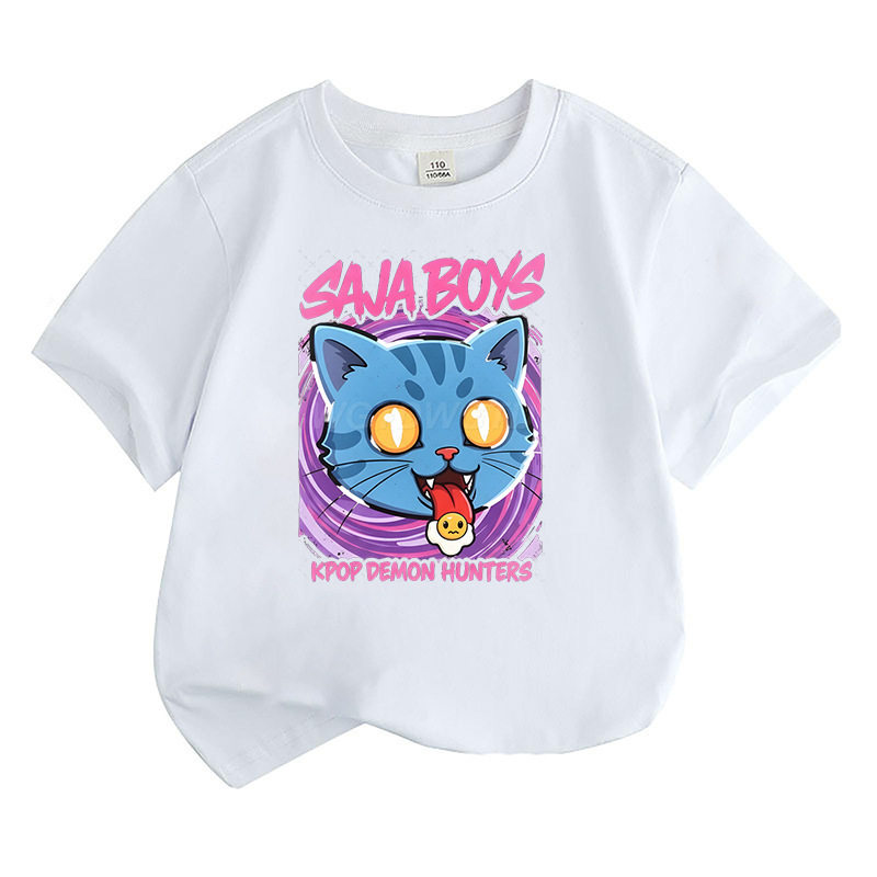 狩猟魔女グループ KPop 漫画周辺パーソナライズプリント子供半袖クロスボーダー夏ルーズラウンドネック Tシャツ|undefined