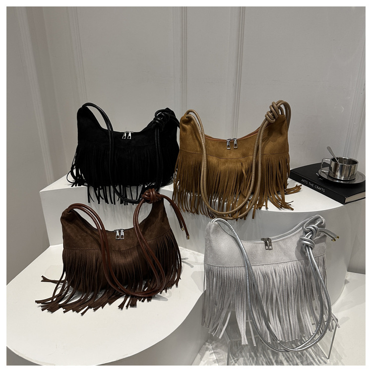 Zipper Closure Type Single Shoulder Strap Strap Type Women's Pu Leather Solid Color Vintage Style Classic Style Bucket Zipper Crossbody Bag