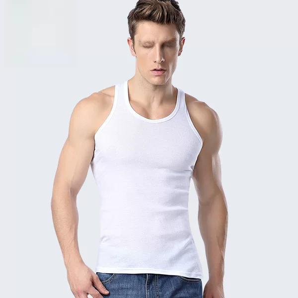 Longsha vest men's summer cotton youth slim base breathable solid color men's sports fitness vest wholesale