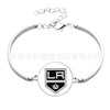 Metal hockey, retro bracelet natural stone, with gem, maple leaf