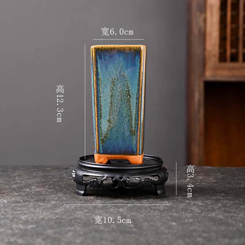 Bandeja de balcón de cerámica de bonsai de plantas verdes de nieve de junio, maceta carnosa de gres doméstico, maceta de cerámica pequeña con control de raíces, liquidación