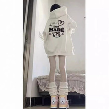 国潮牌美式oversize连帽卫衣女加绒加厚2023新款爆款秋冬高街外套