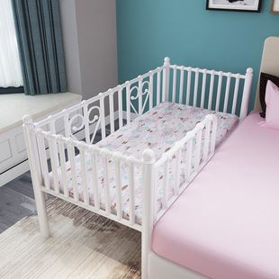 Wrought Iron Children's Bed Splicing Big Bed Widened Small Bedside Sofa Bed Girls' Princess Bed with Guardrail Full Bed Board
