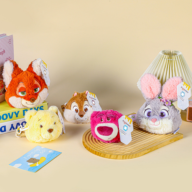 Disney Authentic Authorized Strawberry Bear Winnie the Pooh Chichi Judy Rabbit Nick Fox Stuffed Doll Pain Bag Crossbody Bag