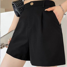 跨境夏季新款高腰西装短裤女韩版薄款显瘦减龄阔腿宽松显瘦西装裤