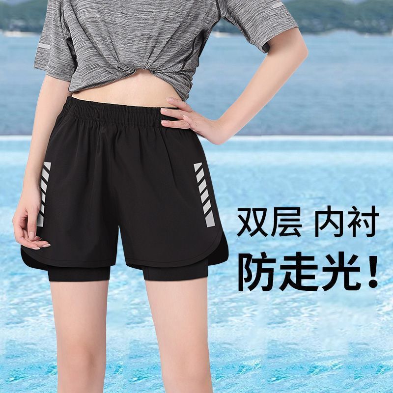 Women's Swim Shorts Anti-Exposure Two-Piece Style Plus Size 2026 New Model Swimming Trunks Single Piece Double Layer Anti-Embarrassment Boxer Shorts Women's Swim Shorts Anti-Exposure Two-Piece Style Plus Size 2026 New Model Swimming Trunks Single Piece Double Layer Anti-Embarrassment Boxer Shorts