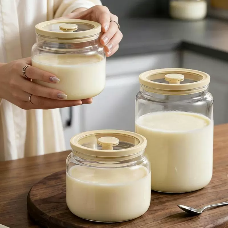 猪油罐家用厨房耐高温玻璃可放冰箱密封油泼辣子带盖食品级荤油罐