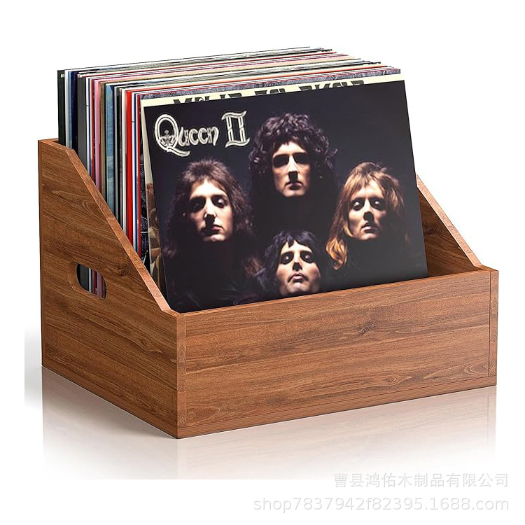 Cross-Border Magazine Storage Rack Solid Wood Photo Album Album Vinyl Record Magazine Collection Storage Box Record Storage Box