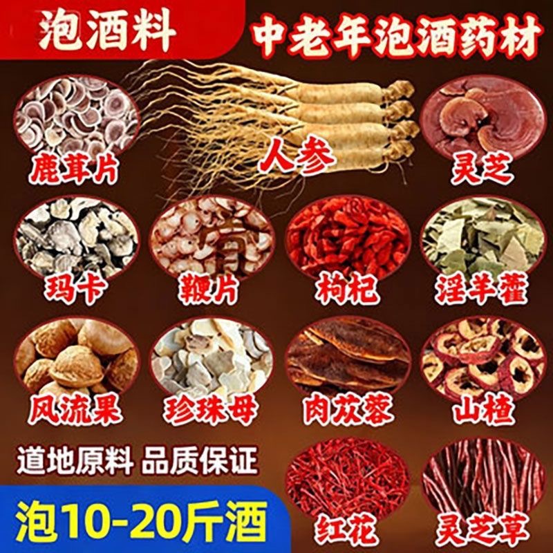 Ginseng & Reishi Wine-Soaking Herb Pack (Panax ginseng, Ganoderma lucidum) — Traditional Male Tonic Ingredients overview