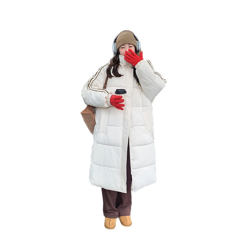 Chaqueta de algodón de pluma para mujeres invierno 2025 nuevo chaqueta larga de rodilla suelta y gruesa chaqueta de algodón de marea image 5