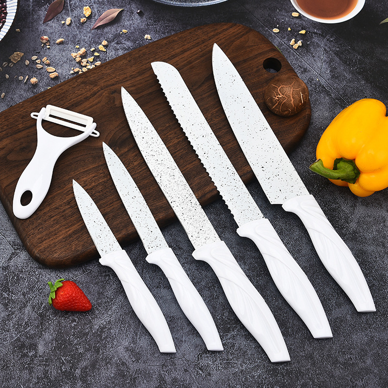 Cuchillo de pintura de acero inoxidable de comercio exterior maifan piedra Phoenix cola mango cuchillo de seis piezas cocina doméstica cuchillo de cocina traje