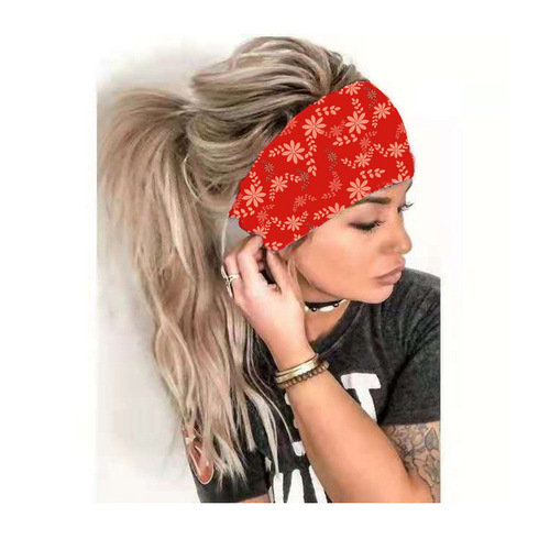 Women's New Yoga Headscarf European and American Sports Sweatband Running Fitness Headband Elastic Cotton Solid Color Headband