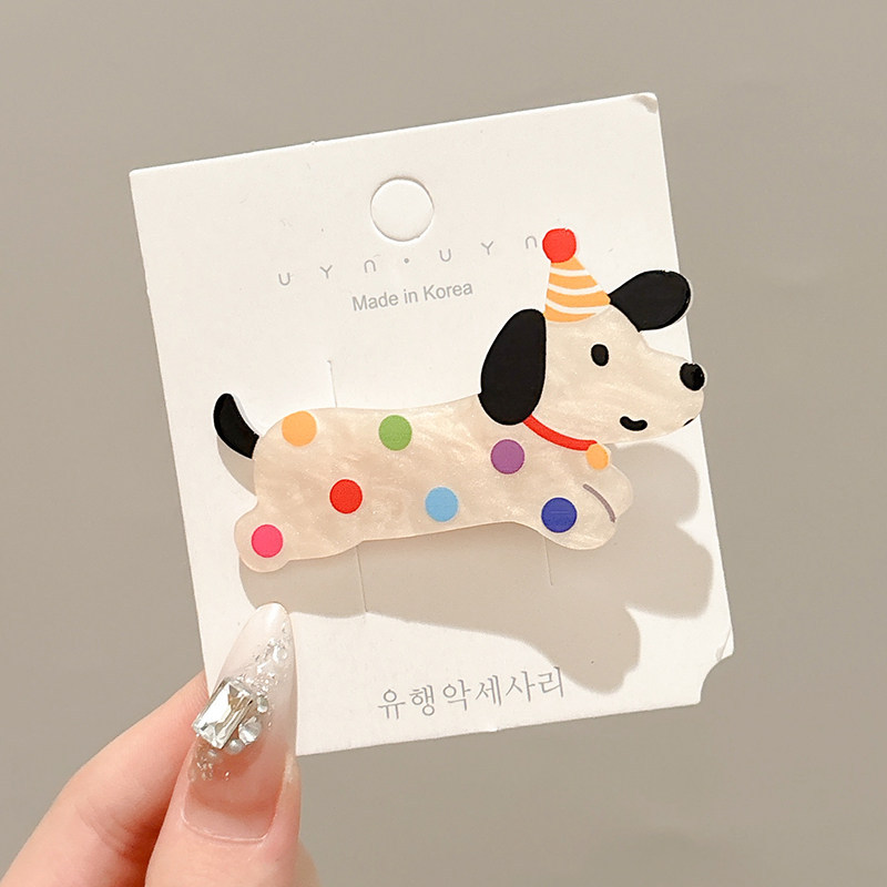 1# polka dot dog hairpin 6cm