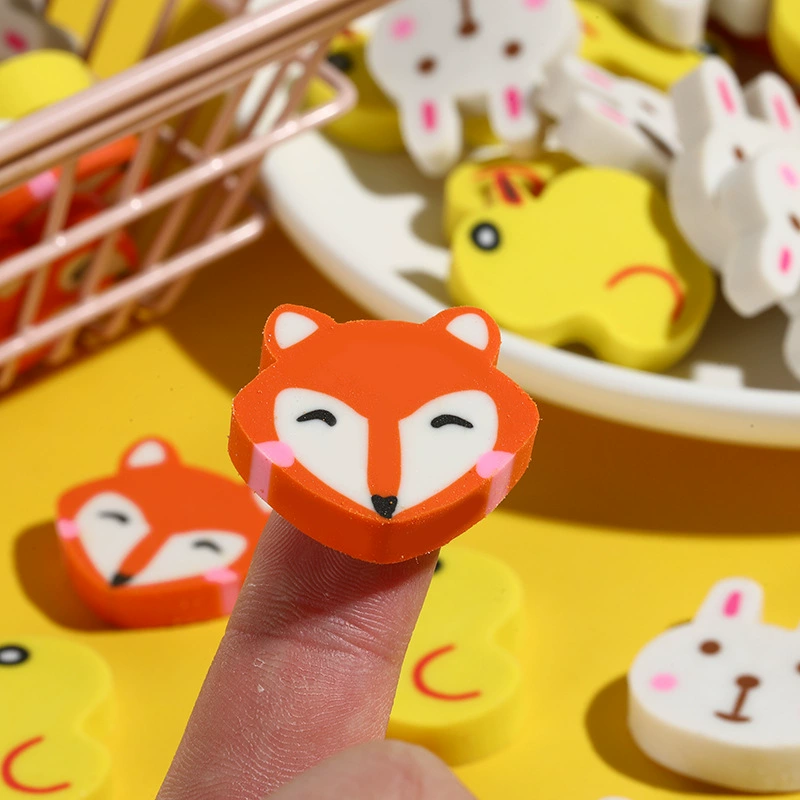 Маленькая желтая утка трансграничная эксклюзивная многоцветная животная кроличья лисица ластик Пасхальный животный ластик студенческий подарок TP