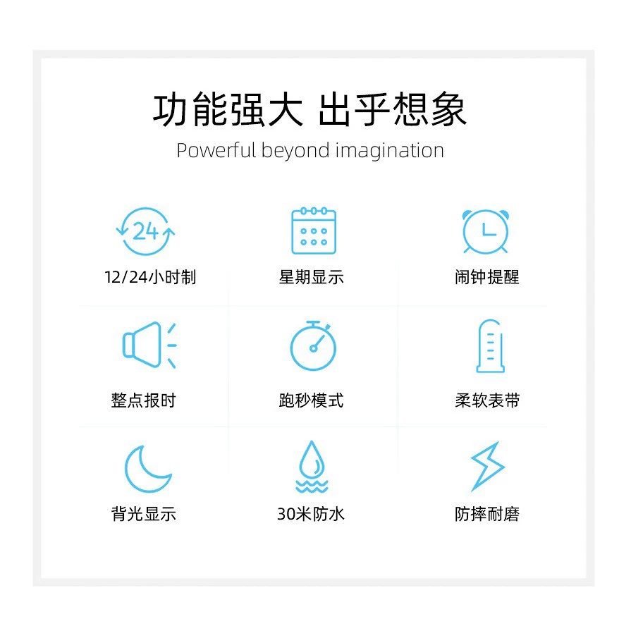 Universal waterproof bracelet for men and women, children's electronic watch
