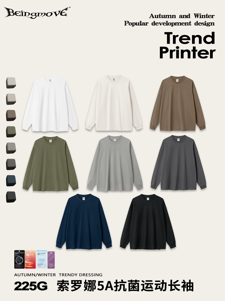 2025 otoño americano relajado casual Solona 5A funcional camiseta de manga larga camiseta deportiva camiseta legging de moda masculina