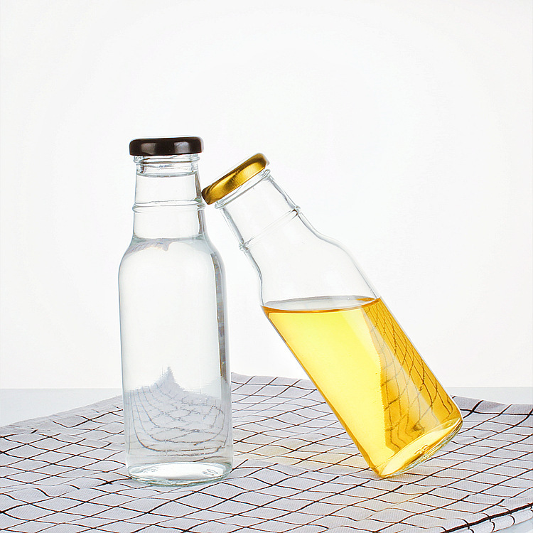 厂家250ml350ml500ml透明玻璃饮料瓶果汁汽水空瓶牛奶咖啡玻璃瓶
