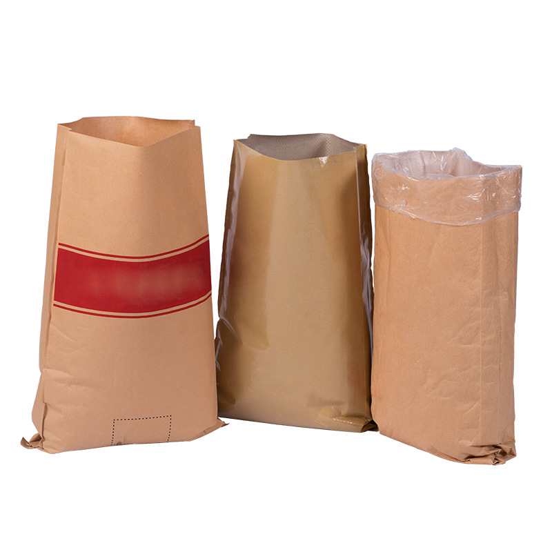 Bolsas de papel kraft para embalaje, bolsas tejidas de plástico, bolsas tejidas de papel kraft para embalaje de mortero químico, suministro de fábrica