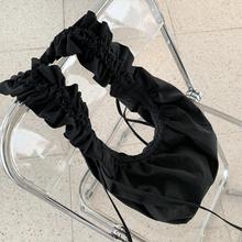 韩国ins风斜挎包百搭小众可爱外出小包设计大容量黑色包女